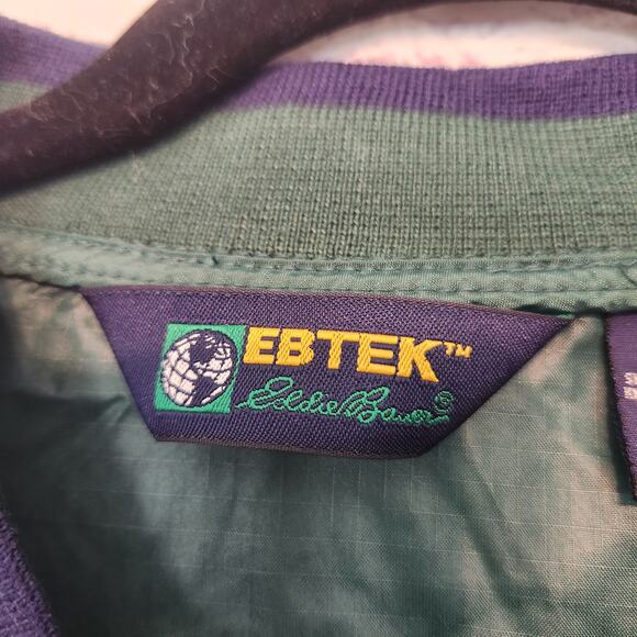 NWT Eddie Bauer Ebtek Pullover Green Embroidered Windbreaker Men's Jacket XL - Picture 2 of 7